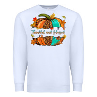 White pumpkin thankful and blessed Premium Sweatshirt - NancyCooperArtShop
