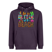 Plum Life is better at the beach Heavyweight Hoodie - NancyCooperArtShop
