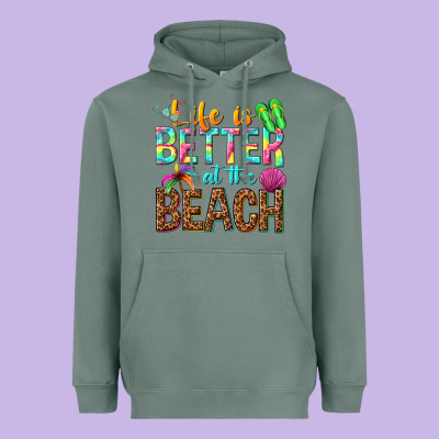 Life Is Better At The Beach Heavyweight Hoodie Designed By Nancycooperartshop