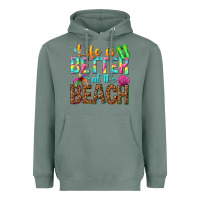 Sage Life is better at the beach Heavyweight Hoodie - NancyCooperArtShop