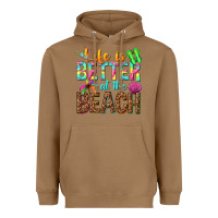 Toasted Coconut Life is better at the beach Heavyweight Hoodie - NancyCooperArtShop