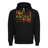 Black i am a black mom Zipper Hoodie - LillyAllenDesigns