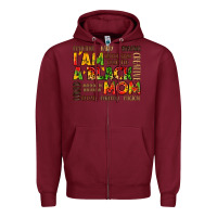 Burgundy i am a black mom Zipper Hoodie - LillyAllenDesigns