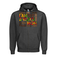 Charcoal Heather i am a black mom Zipper Hoodie - LillyAllenDesigns
