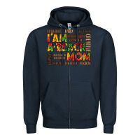 Navy i am a black mom Zipper Hoodie - LillyAllenDesigns