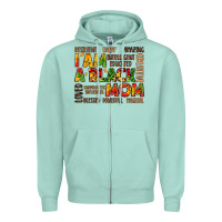 Seafoam i am a black mom Zipper Hoodie - LillyAllenDesigns