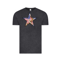 Vintage Black American Flag Star Vintage Tee - LillyAllenDesigns