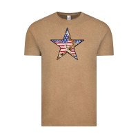 Vintage Coffee American Flag Star Vintage Tee - LillyAllenDesigns