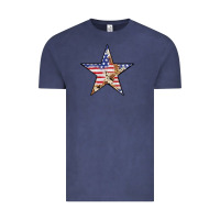 Vintage Denim American Flag Star Vintage Tee - LillyAllenDesigns