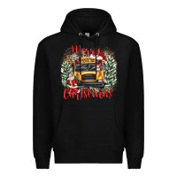 Black merry christmas school bus Premium Hoodie - texasbilliewilder