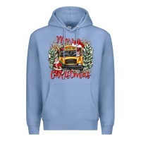 Colony Blue merry christmas school bus Premium Hoodie - texasbilliewilder