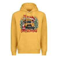 Mustard merry christmas school bus Premium Hoodie - texasbilliewilder