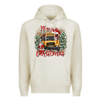 Oatmeal Heather merry christmas school bus Premium Hoodie - texasbilliewilder