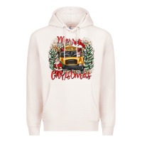 Pale Pink merry christmas school bus Premium Hoodie - texasbilliewilder