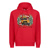 Red merry christmas school bus Premium Hoodie - texasbilliewilder
