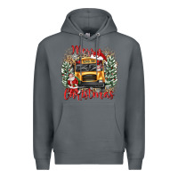 Rock merry christmas school bus Premium Hoodie - texasbilliewilder