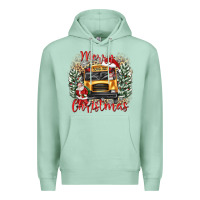 Seafoam merry christmas school bus Premium Hoodie - texasbilliewilder