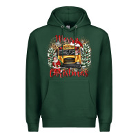 Sports Green merry christmas school bus Premium Hoodie - texasbilliewilder