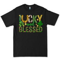 Black Lucky and blessed st. patricks day Premium Tee - Neo Western