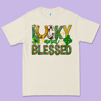 Lucky And Blessed St. Patricks Day Premium Tee Designed By Neo Western