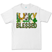 White Lucky and blessed st. patricks day Premium Tee - Neo Western