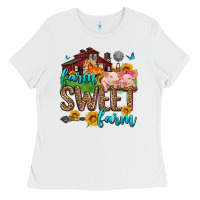 White farm sweet farm Ladies Tee - Zillion Design Studio