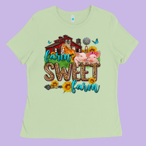 Farm Sweet Farm Ladies Tee Designed By Zillion Design Studio