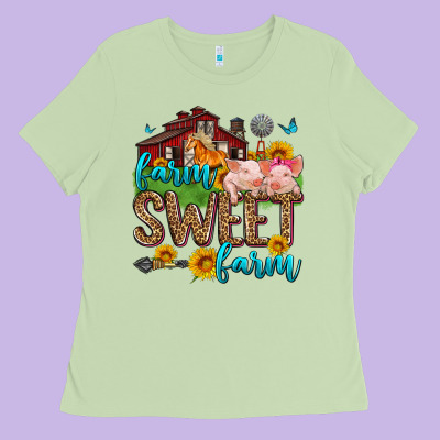 Farm Sweet Farm Ladies Tee Designed By Zillion Design Studio