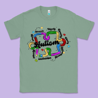 Autism Teacher Pencil Classic Tee Designed By Maliassmallbusiness