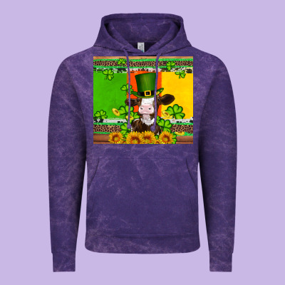 Saint Patricks Cow And Hat With Sunflower And Shamrock Vintage Hoodie Designed By Artiststas