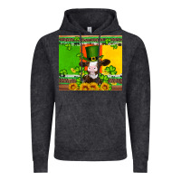 Vintage Black saint patricks cow and hat with sunflower and shamrock Vintage Hoodie - Artiststas