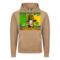 Vintage Coffee saint patricks cow and hat with sunflower and shamrock Vintage Hoodie - Artiststas