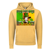 Vintage Mustard saint patricks cow and hat with sunflower and shamrock Vintage Hoodie - Artiststas