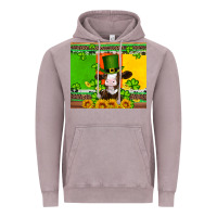 Vintage Zinc saint patricks cow and hat with sunflower and shamrock Vintage Hoodie - Artiststas