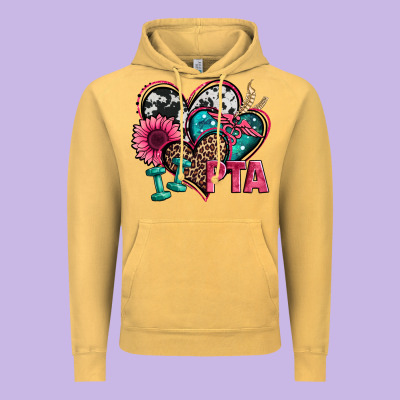 Pta Physical Therapy Assistant Hearts Vintage Hoodie Designed By Jasminsmagicworld