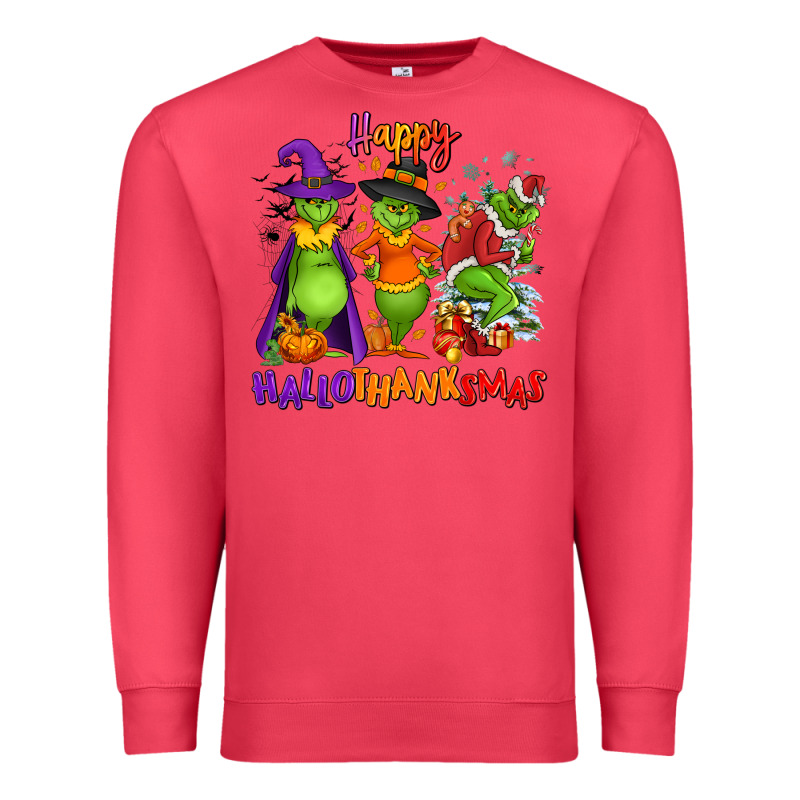 Happy Hallothanksmas Premium Sweatshirt by NancyCooperArtShop | Teevron
