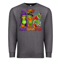 Charcoal Heather Happy Hallothanksmas Premium Sweatshirt - NancyCooperArtShop