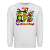 Oatmeal Heather Happy Hallothanksmas Premium Sweatshirt - NancyCooperArtShop