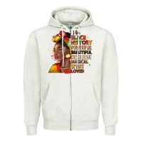 Oatmeal Heather i am black history Zipper Hoodie - LillyAllenDesigns