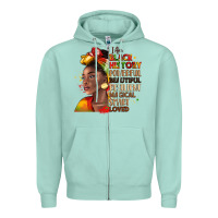 Seafoam i am black history Zipper Hoodie - LillyAllenDesigns