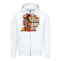 White i am black history Zipper Hoodie - LillyAllenDesigns
