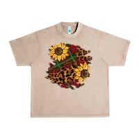 French Oak Christmas leopard sunflower Urban Heavy Tee - BarkalooDesign
