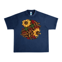 Navy Christmas leopard sunflower Urban Heavy Tee - BarkalooDesign