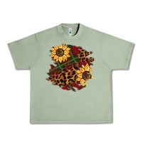 Oil Green Christmas leopard sunflower Urban Heavy Tee - BarkalooDesign