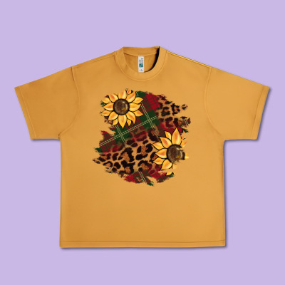 Christmas Leopard Sunflower Urban Heavy Tee Designed By Barkaloodesign
