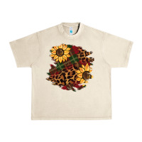 Sandshell Christmas leopard sunflower Urban Heavy Tee - BarkalooDesign