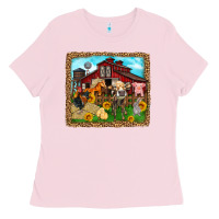 Bubblegum Pink farm life Ladies Tee - Zillion Design Studio