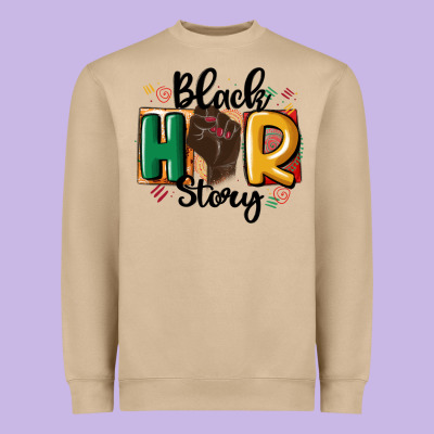 Black Story Heavyweight Sweatshirt Designed By Maliassmallbusiness