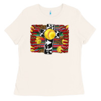 Bone softball cross serape leopard background Ladies Tee - RanaPortraitStore