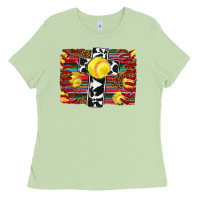 Matcha softball cross serape leopard background Ladies Tee - RanaPortraitStore